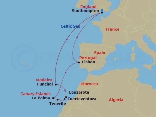 Itinerary schematic diagram