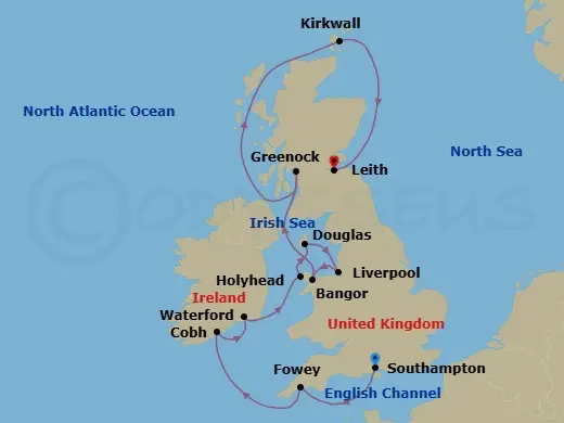 Itinerary schematic diagram
