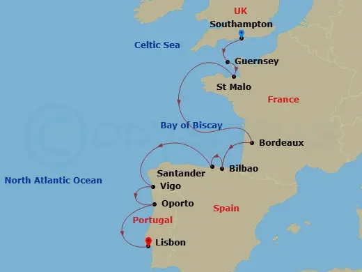 Itinerary schematic diagram