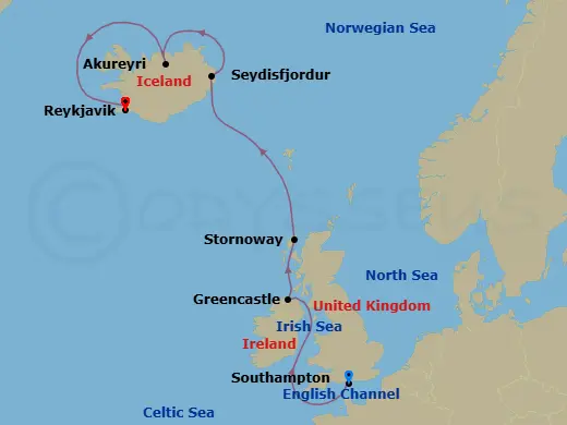 Itinerary schematic diagram