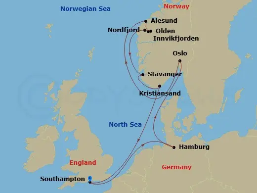 Itinerary schematic diagram