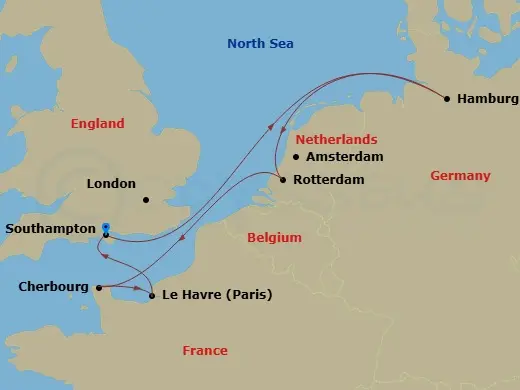 Itinerary schematic diagram