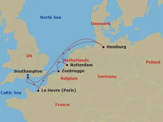 Itinerary schematic diagram