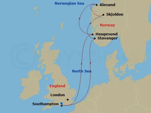 Itinerary schematic diagram