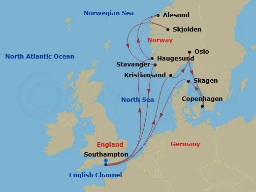 Itinerary schematic diagram