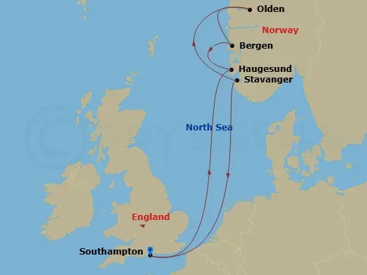 Itinerary schematic diagram