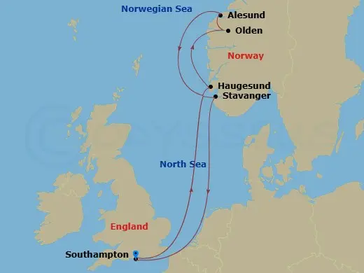 Itinerary schematic diagram