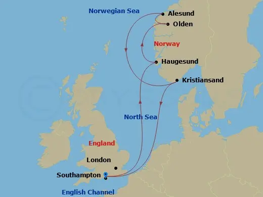 Itinerary schematic diagram