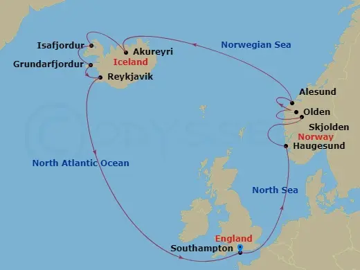 Itinerary schematic diagram