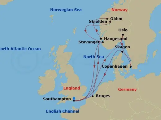 Itinerary schematic diagram