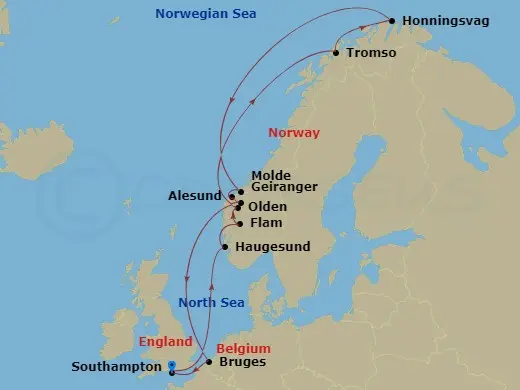 Itinerary schematic diagram