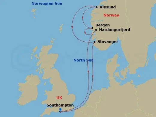 Itinerary schematic diagram