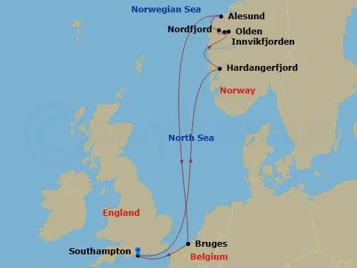 Itinerary schematic diagram