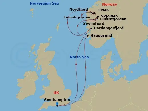 Itinerary schematic diagram