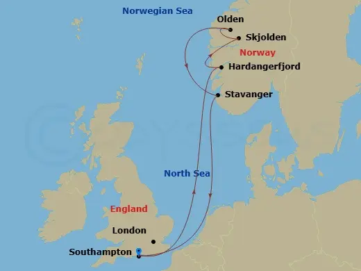 Itinerary schematic diagram
