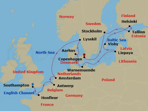 Itinerary schematic diagram