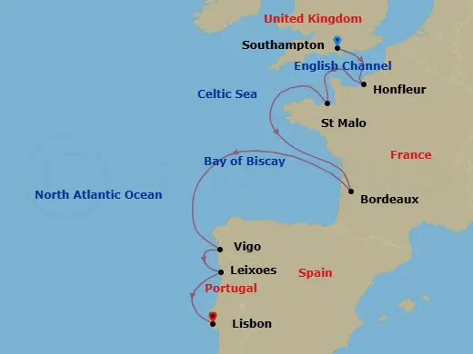 Itinerary schematic diagram