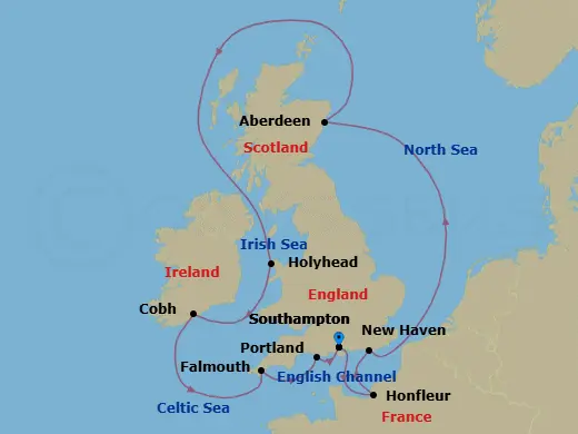 Itinerary schematic diagram