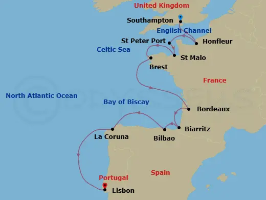 Itinerary schematic diagram