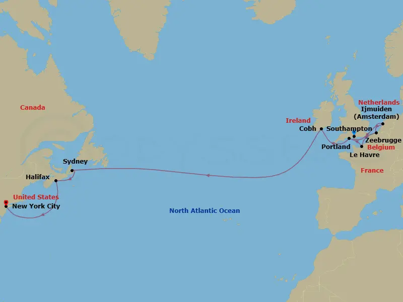 Itinerary schematic diagram