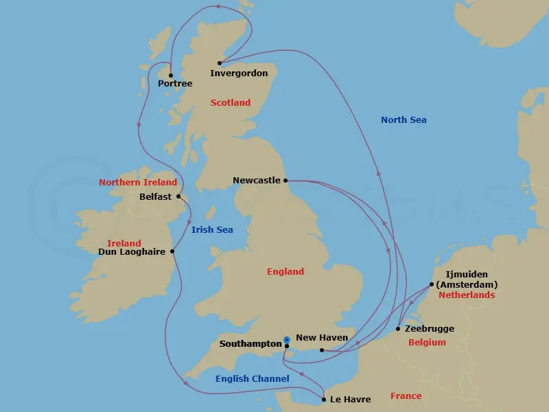 Itinerary schematic diagram