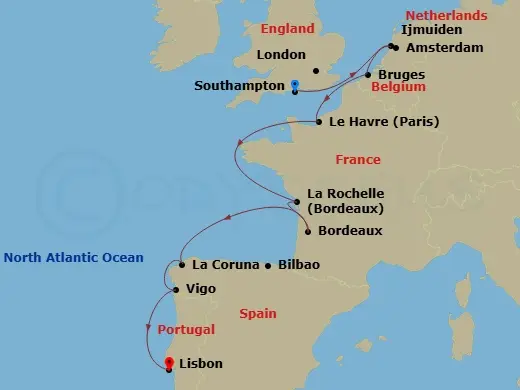 Itinerary schematic diagram