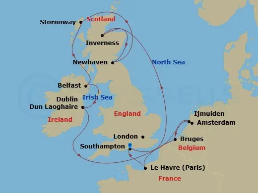 Itinerary schematic diagram