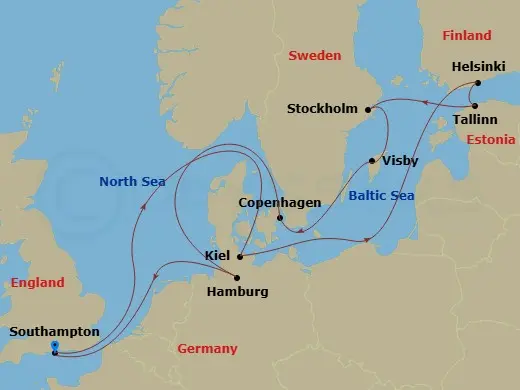 Itinerary schematic diagram