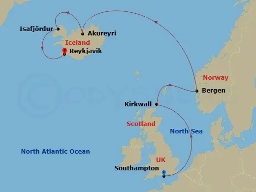 Itinerary schematic diagram