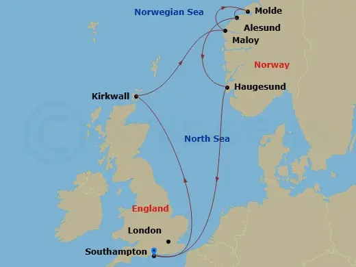 Itinerary schematic diagram