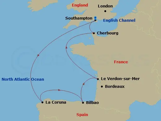 Itinerary schematic diagram