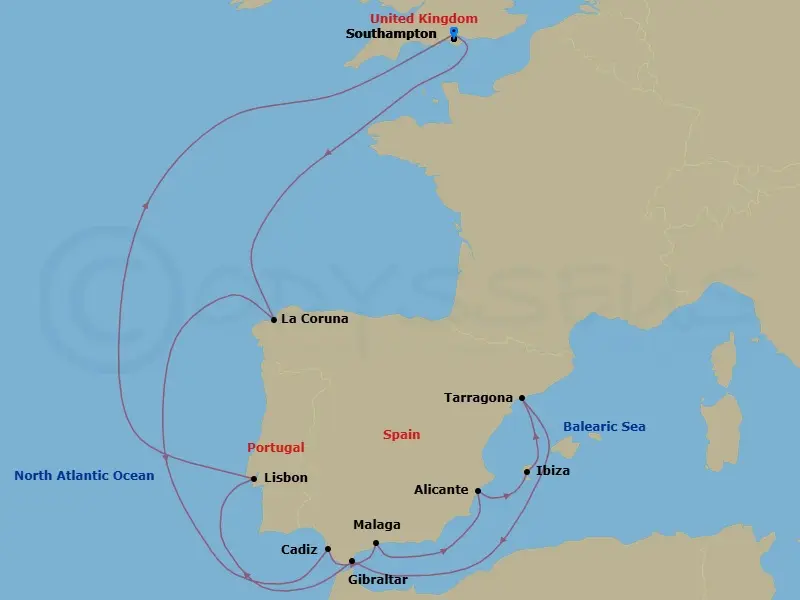 Itinerary schematic diagram