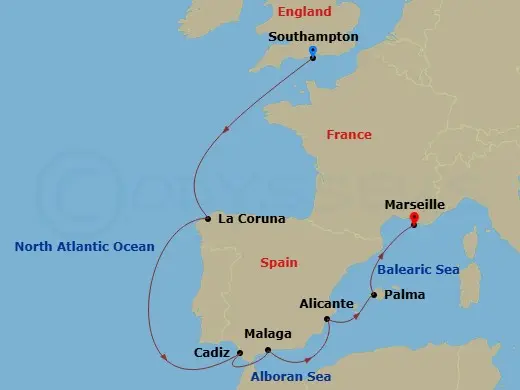 Itinerary schematic diagram