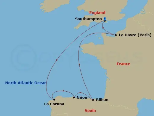Itinerary schematic diagram