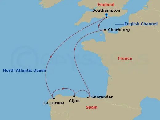 Itinerary schematic diagram
