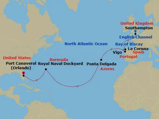 Itinerary schematic diagram
