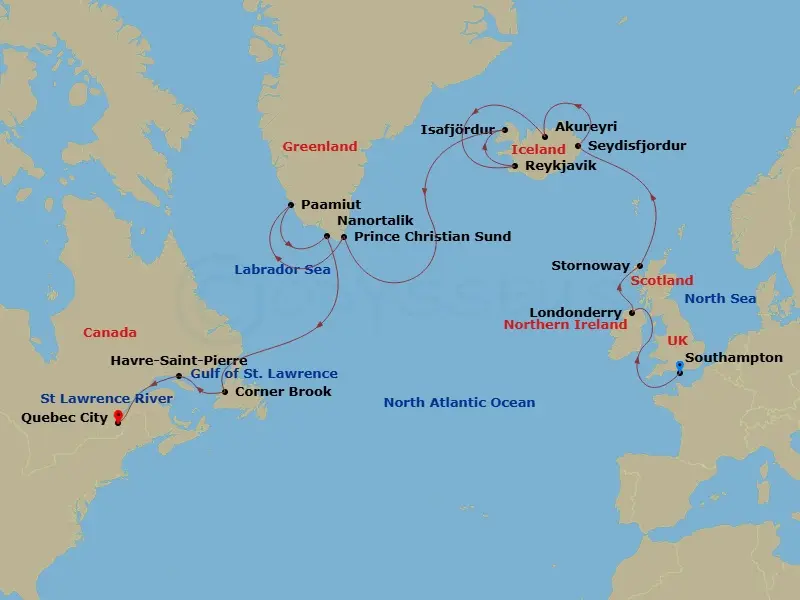 Itinerary schematic diagram