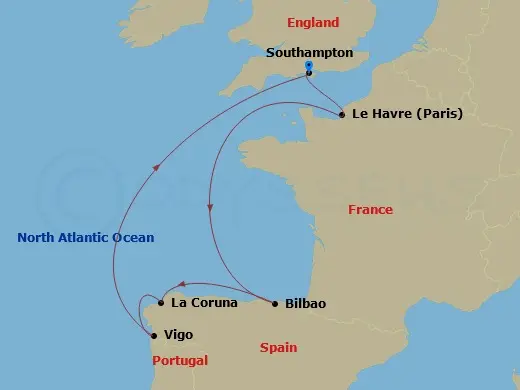 Itinerary schematic diagram