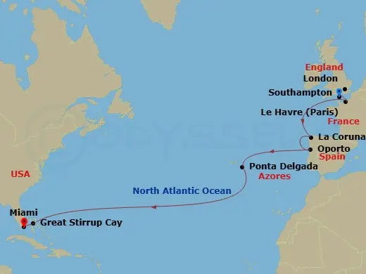 Itinerary schematic diagram