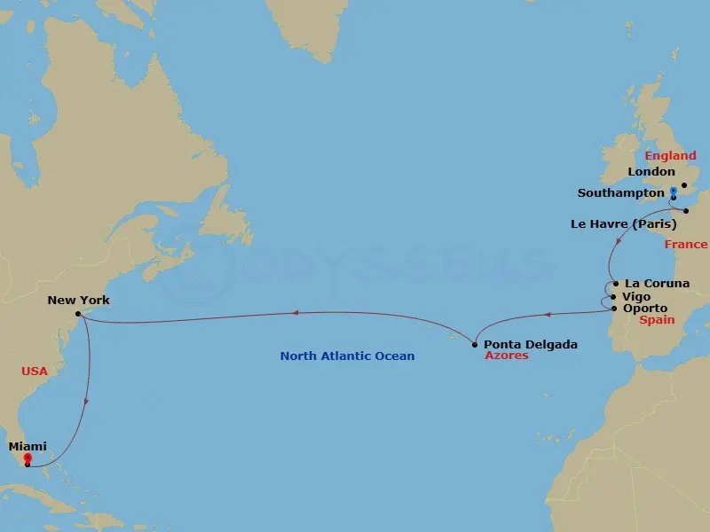 Itinerary schematic diagram