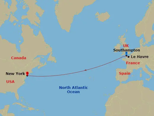Itinerary schematic diagram