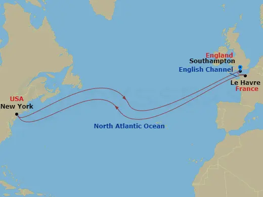 Itinerary schematic diagram