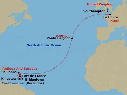 Itinerary schematic diagram