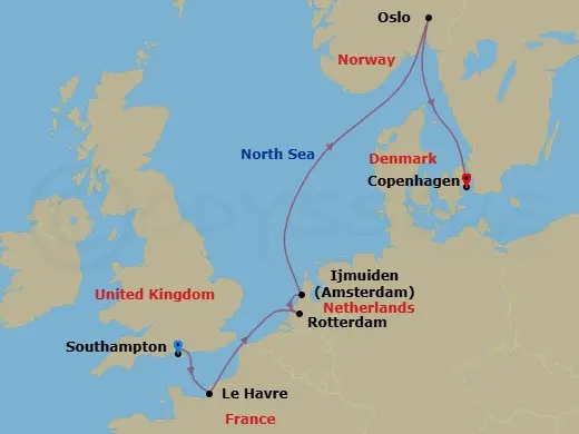 Itinerary schematic diagram