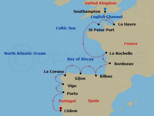 Itinerary schematic diagram