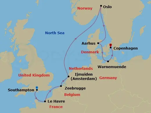 Itinerary schematic diagram