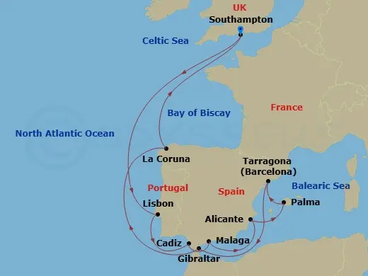 Itinerary schematic diagram