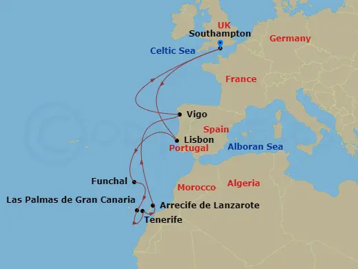 Itinerary schematic diagram