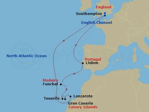 Itinerary schematic diagram