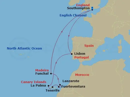 Itinerary schematic diagram